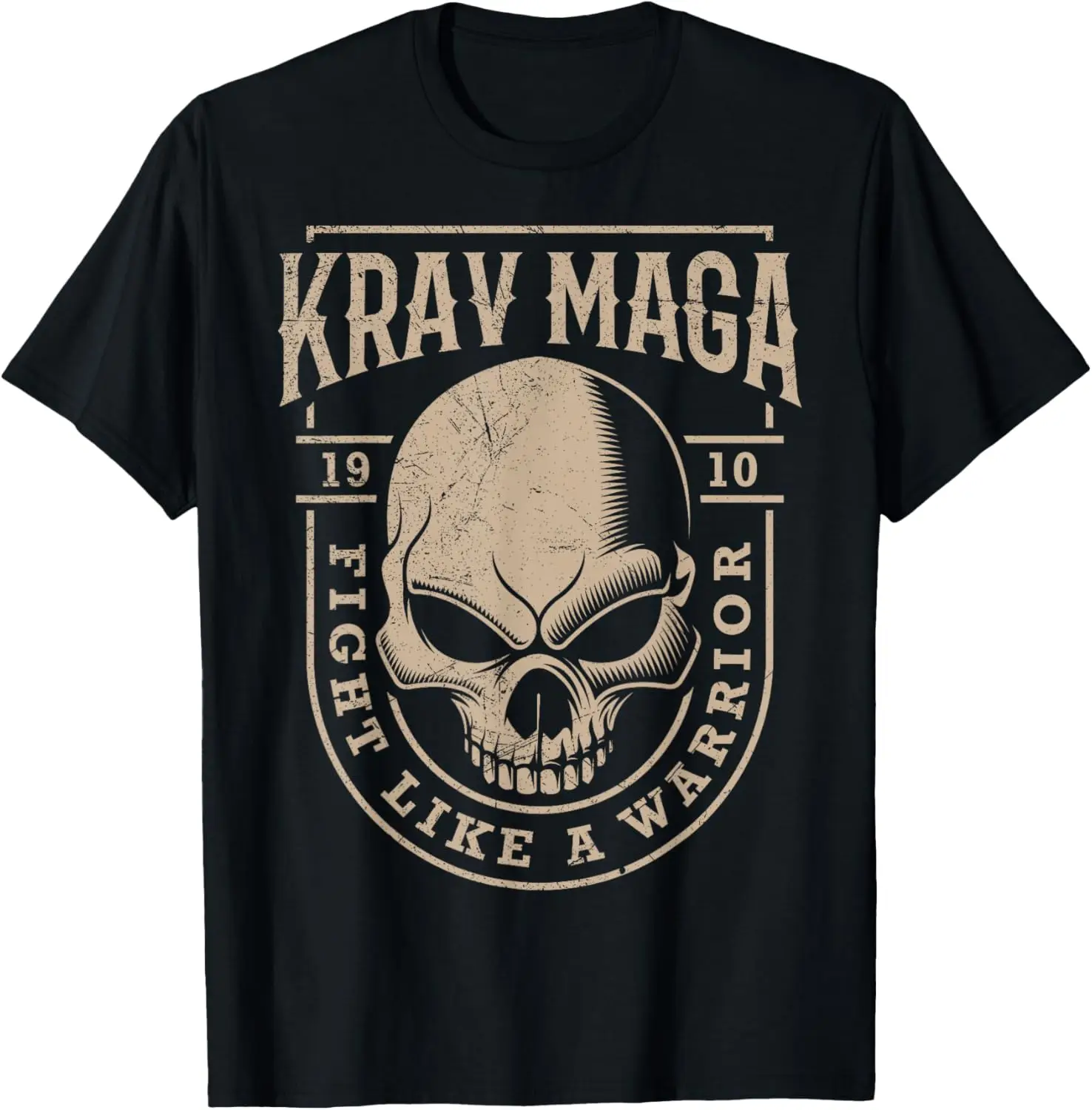 

Israeli Combat and Self Defense Krav Maga Skull T-Shirt 100% Cotton O-Neck Short Sleeve Summer Casual Mens T-shirt Streetwear