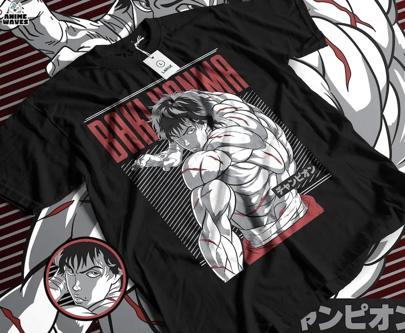 Anime Brawler Graphic Unisex T-shirt - Japanese Manga Style, Strong Martial Arts Design, Powerful Fighter Apparel, Combat Inspir