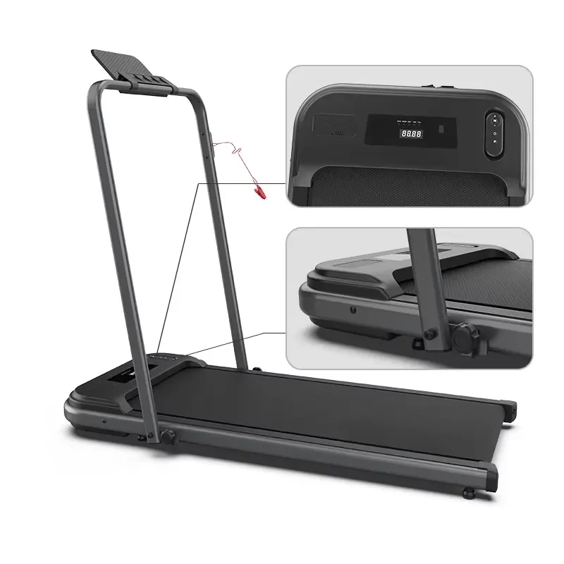 Portable Electric Treadmill with LED Display Bluetooth Speaker Silent Running Machine for Home Office Desk Remote Control