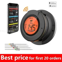 2024 Upgrade Outdoor Digital Wireless Bluetooth Dome Cooking Food Meat Thermometer for BBQ Charcoal Grill and Oven Smoker