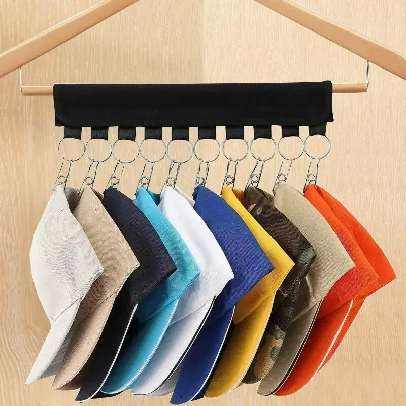 Multi functional baseball cap storage clip, fabric portable storage clip, foldable travel coat clip, hat storage rack image 2