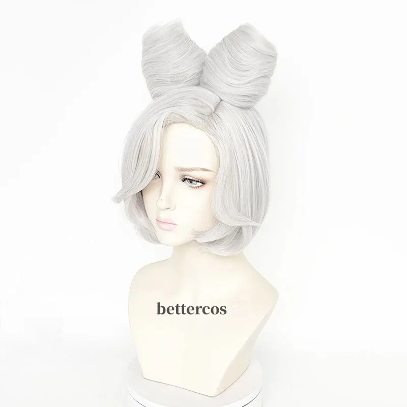 Doce 2025Purah Cosplay Perucas Princesa Zelda Curto Prata Branco Pãezinhos de Alta Qualidade Resistente ao Calor Synthetci Cabelo Anime Peruca +