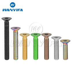 Wanyifa Titanium Bolt M8x15 20 25 30 35 40 45 50 60 65mm Countersunk Head Hex Ti Screws for Bicycle Motorcycle