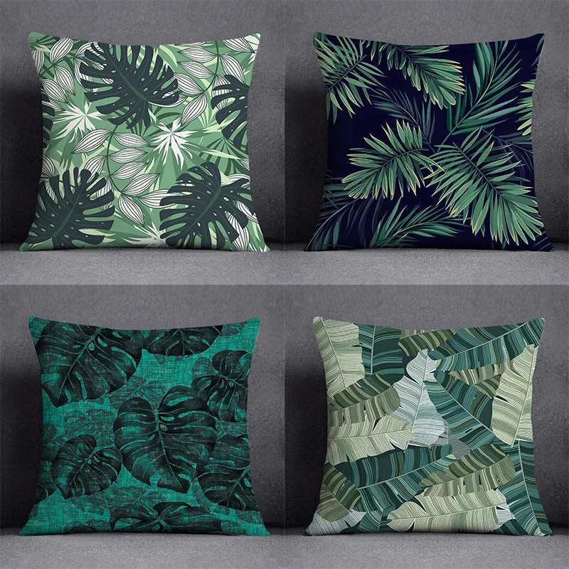 

Home Decor Exotic Tropical Leaf Pattern Pillow Covers Pattern Cushion Cover Suitable for Sofa Bedroom Car Pillow Cover