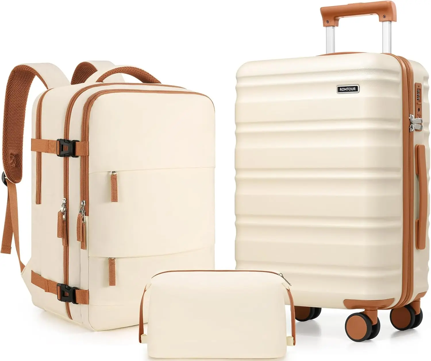 

3 Piece Luggage Set with Spinner Wheels, PC Hard Shell TSA Lock, Expandable & Fully Lined Interior, Airline Approved