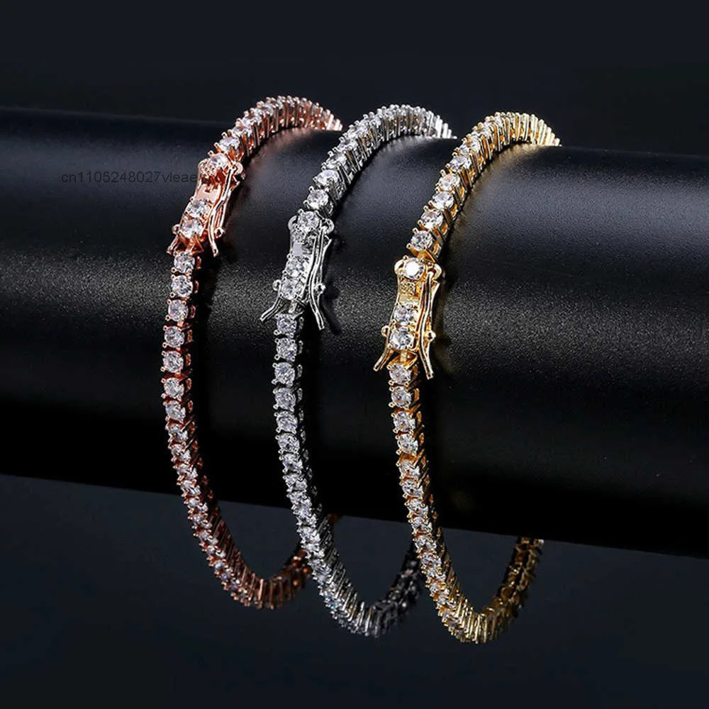 Qianjian Jewelry 18k Gold Lab Grown Diamond Tennis Bracelet 7 Inches 2mm Iced Out Lab Grown Diamond Tennis Chains