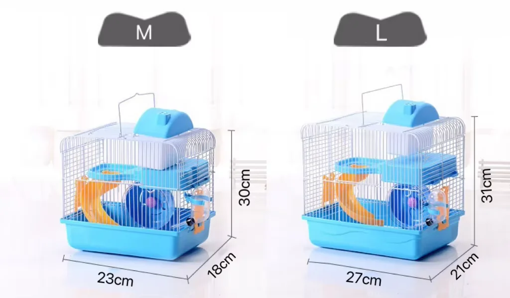 Double-storey Villa-shaped Wire Cage With Feeding Bowl, Running Roller Skating Toy Small Castle, Double-layer Hamster Cage