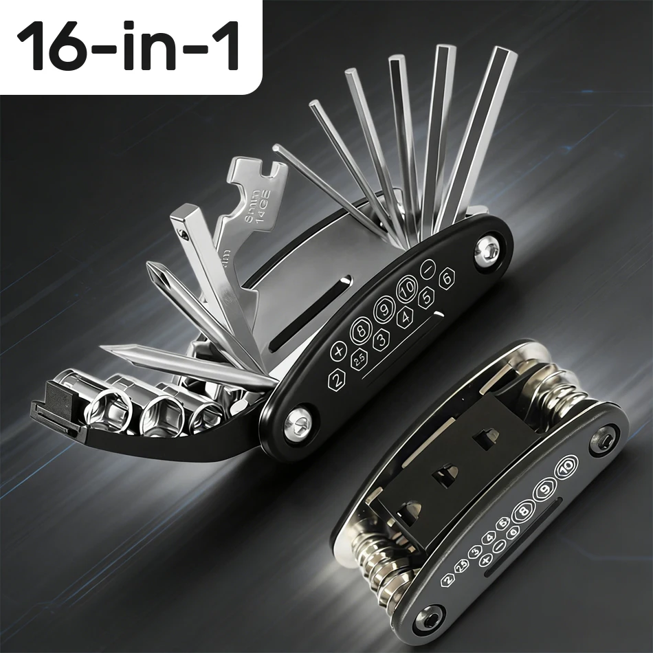 

16 in 1 Multi Functional Portable Screw Tool Set for Furniture Maintenance Tools Hexagon Wrench Set Bicycle Repair Tools