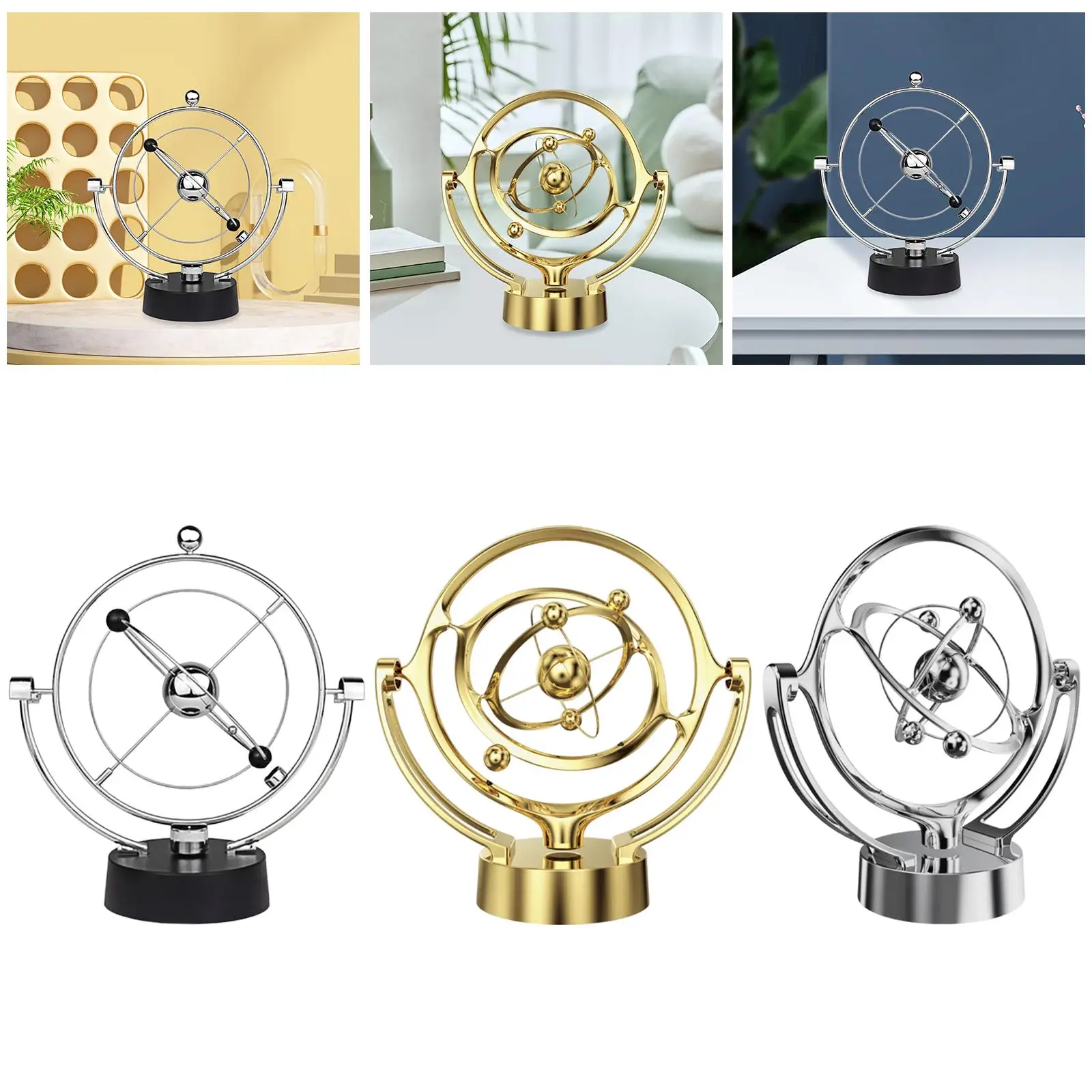 Moving Toy Machine Motion Desktop Toy Balance Sculpture Swing Balls Ornament for Home Office Desk Shelf TV Stand Heavy Duty