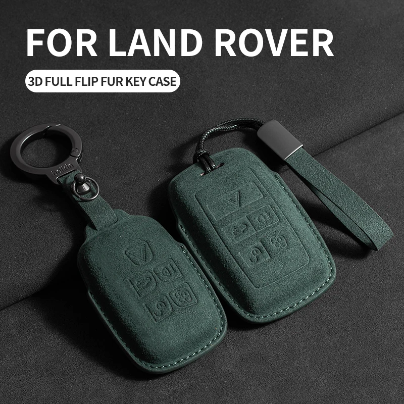 

Suede Leather Car Key Case for Land Rover Range Rover Evoque Discovery Sport Velar for Jaguar XE XF E-Pace F-Pace Accessories