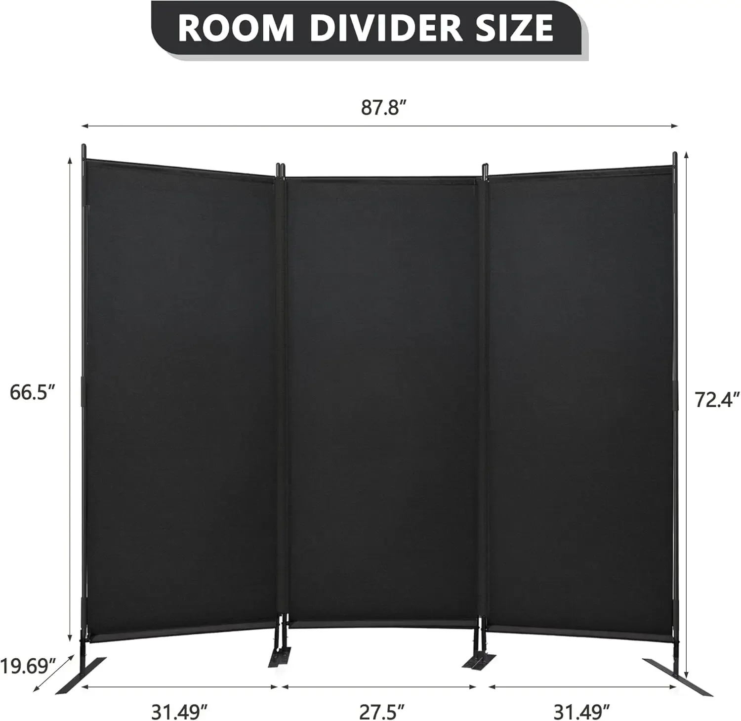 Room Divider Panel 6Ft Privacy Screen Wall Divider 88