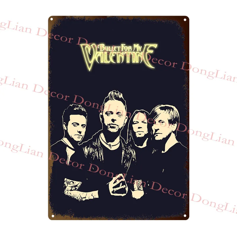 Retro Music Band Poster Metal Plaque Tin Sign Vintage Rock Plate For Home Bar Decorative Stickers Living Room Wall Decor