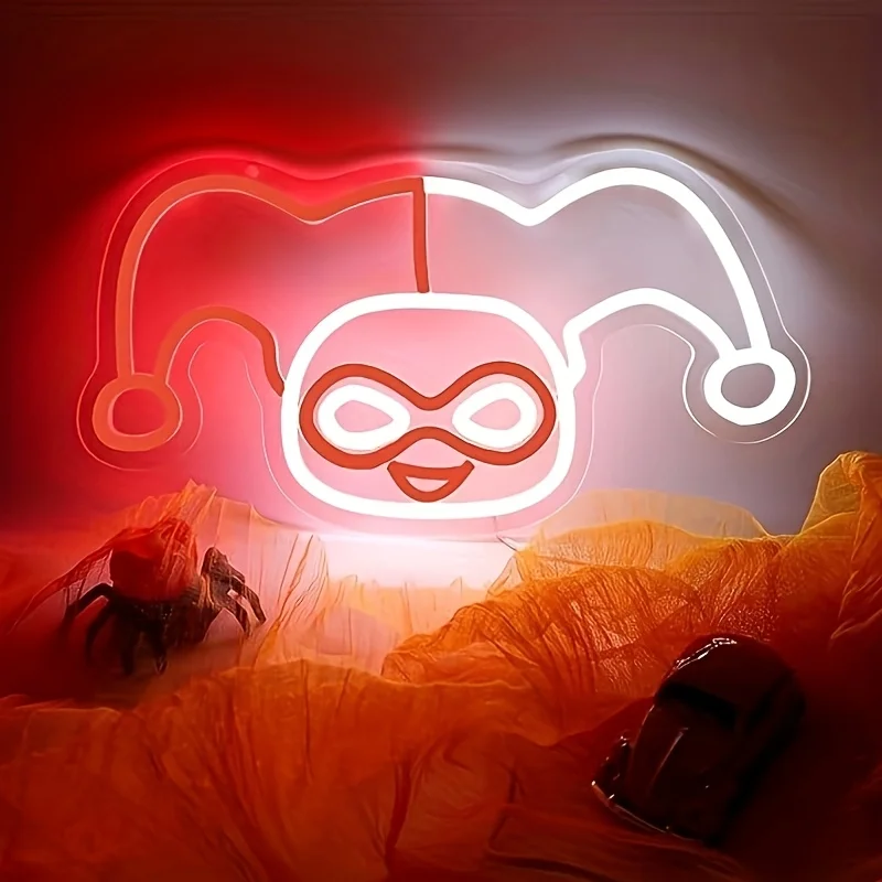 

Clown Face Neon Sign Dimmable Led Gaming Neon Light for Bedroom Man Cave Kids Room Gaming Room Parties Art Wall Decor Gift