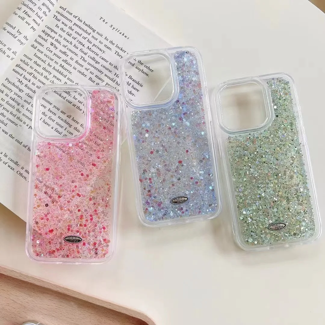 Glow Dark Luminous Liquid Sand Glitter Phone Case for iPhone 14 15 Pro Max 11 13 12 14Pro Luxury Brilliant Quicksand Cover Hood