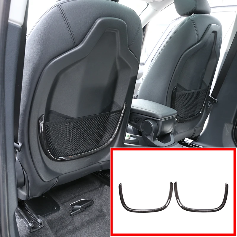 

2 Pcs For BMW X1 F48 2016-18 ABS Black Wood Grain Rear Back Net Frame Cover Trim For BMW 2 Series 218i F45 F46