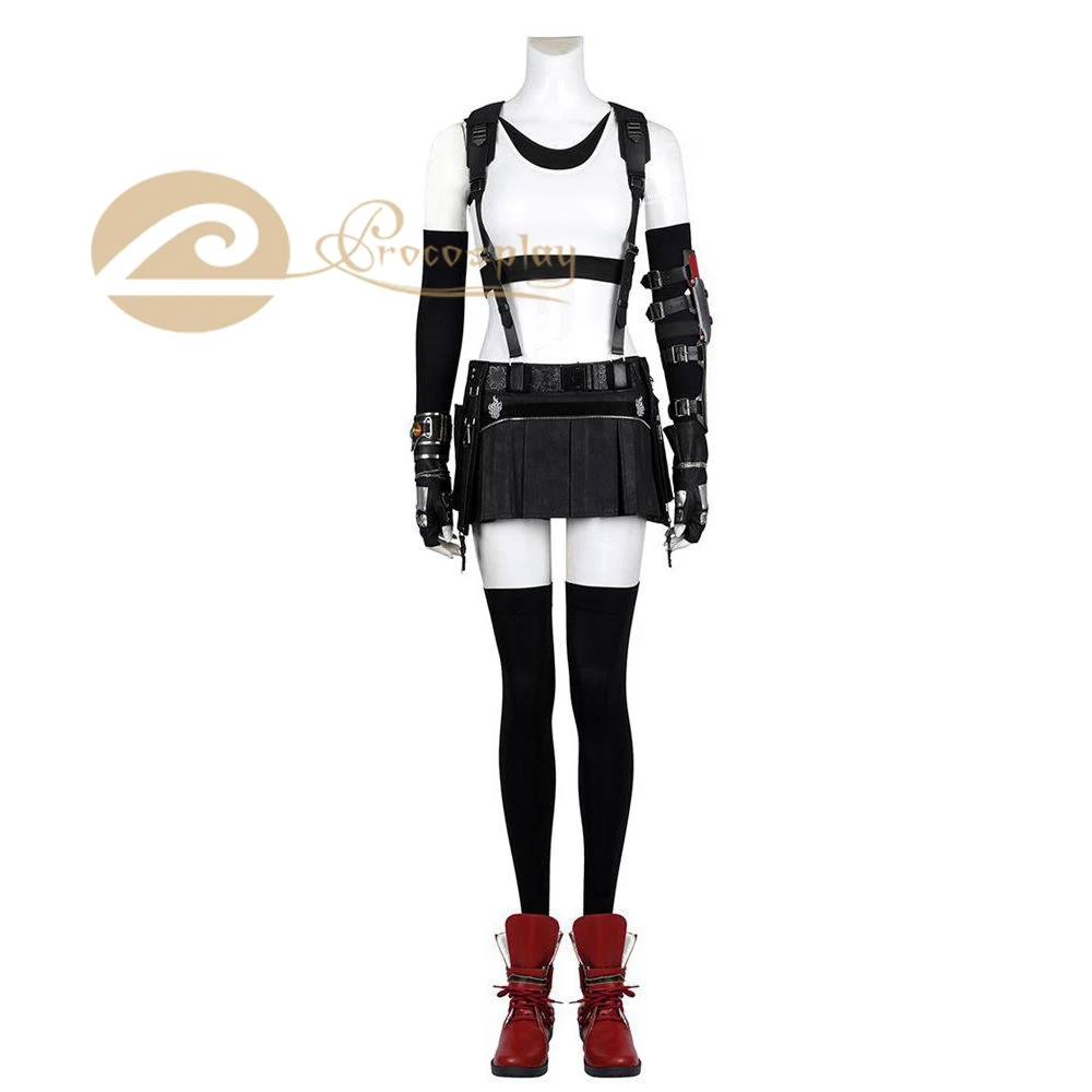 Disfraz de Tifa Lockhart para mujer, traje de Halloween, FF VII, Rebirth, C08871