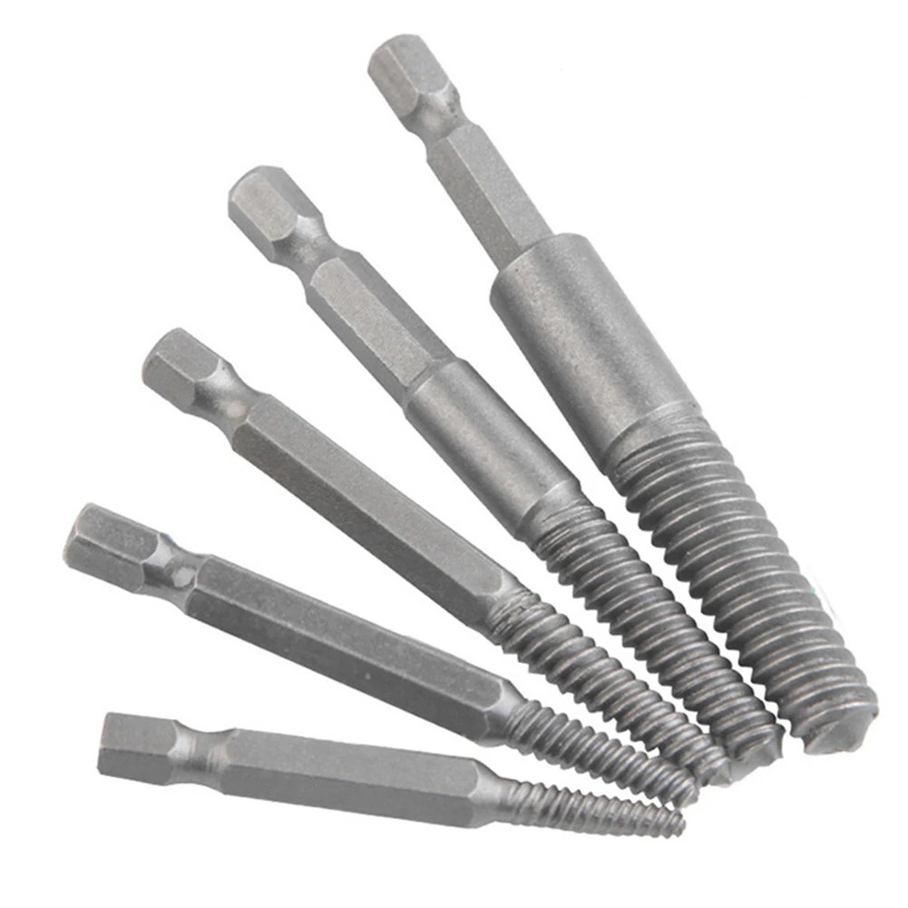 Attachment Durability Convenient Fittings Power Tools Damaged Bolts Screw Extractors Drill Bits Convenient Silver 1#/2#/3#/4#/5#
