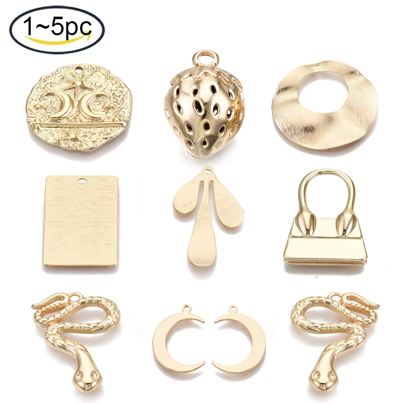 

1-5pcs Brass Pendants Fish Nickel Free Real 18K Gold Plated 23x12.5x6mm Hole: 1mm
