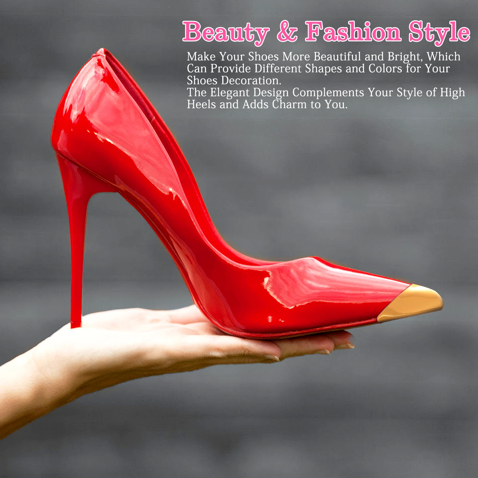 

6Pcs Shoe Pointed Protectors Metal Pointed High Heel Toe Caps Protective Covers Shoe Tips Cover Repair Parts High Heel Cover