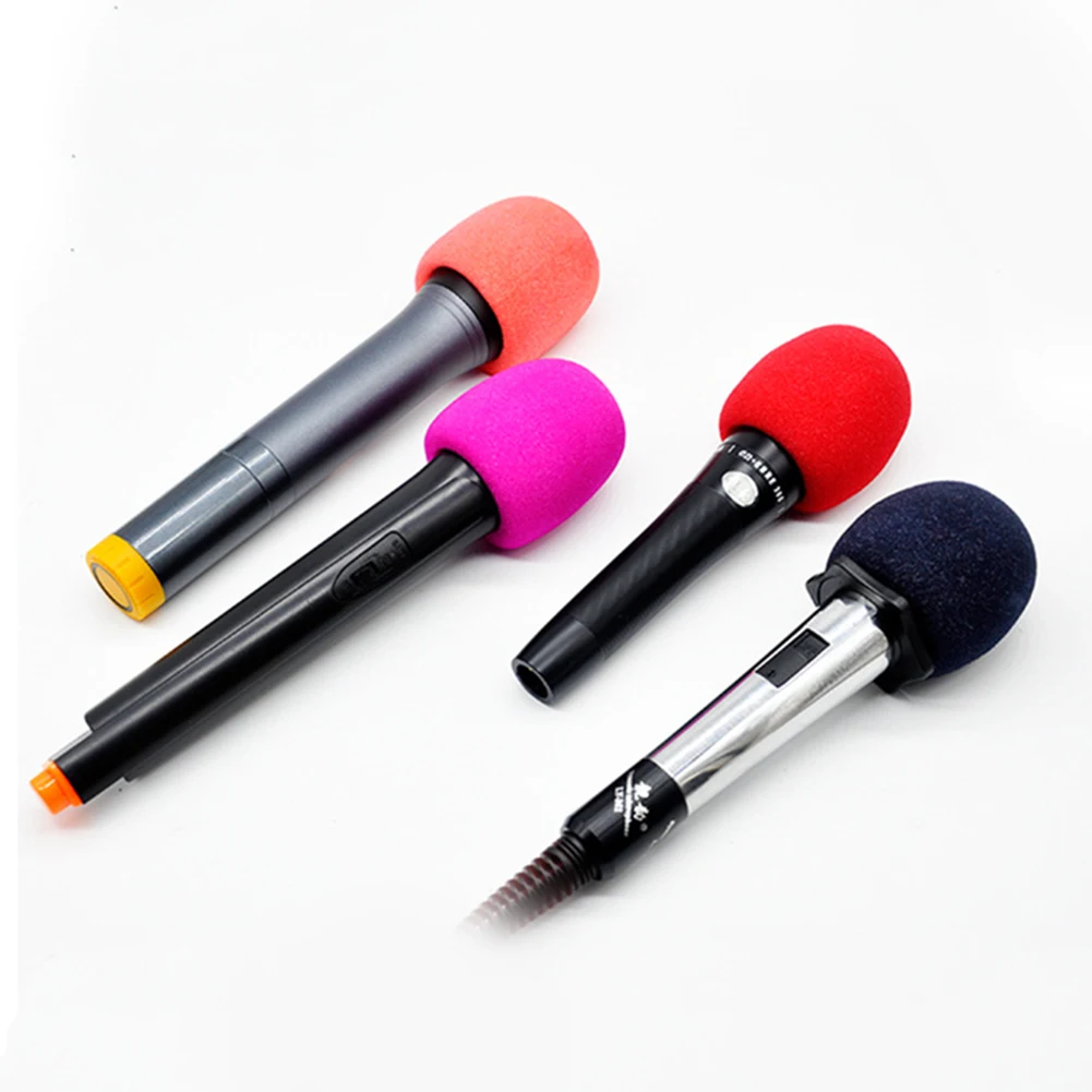 10 pezzi di copertura in spugna per microfono in schiuma per microfono, tappi per microfono per parabrezza da studio professionale, microfono in spugna per microfono