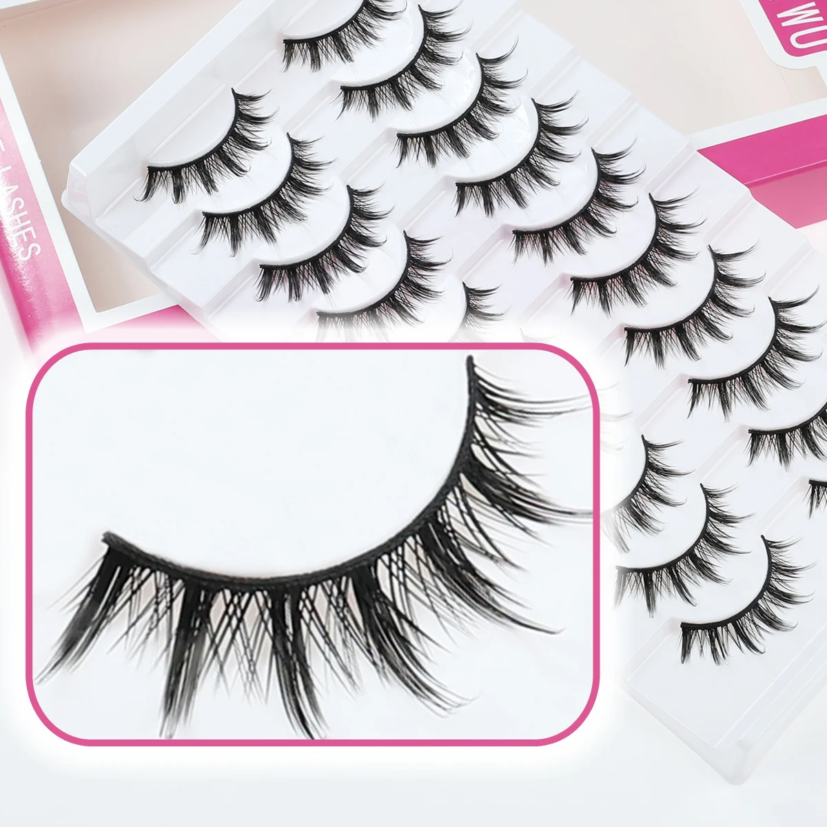 Xuanfeiwu المؤثر مرحلة الأداء ممدود بزاوية الصلب الجذعية الرموش الصناعية للنساء ، واقعية الطبيعية 5D الثعلب نمط مزدوجة الجفن لاصق الرموش #1