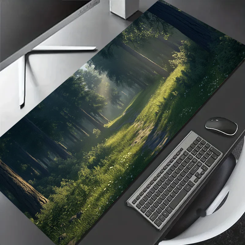 Natural Forest View Mouse Pad - Perfect for Office, Gaming And Birthday Gifts, Durable Polyester Material desk accessories