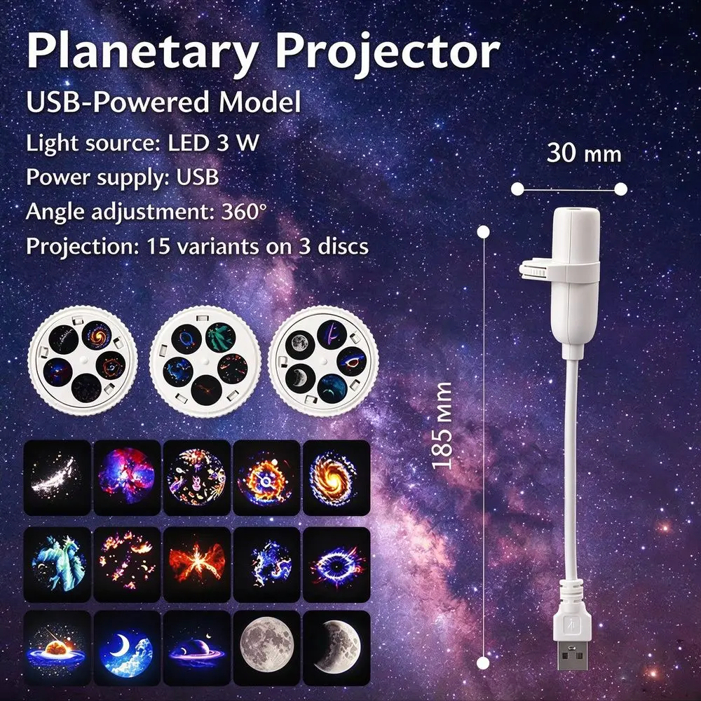 Star Projector Night Light USB Bedside Table Lamp Bedroom Atmosphere Light Car Interior Decor Projection Lamp