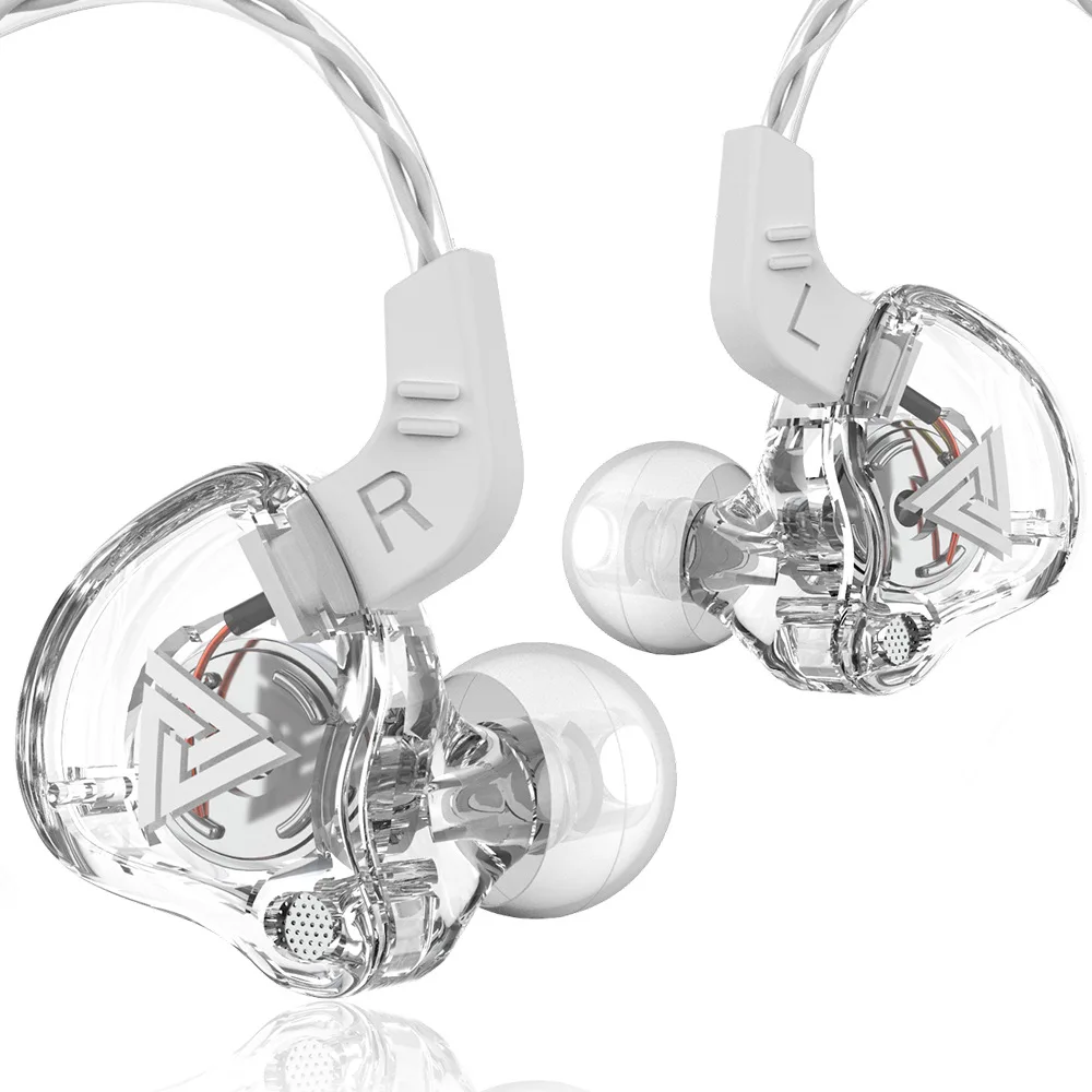 QKZ AK6 Sports HiFi Headphones Dynamic Wired Earphone In Ear Drive By Wire With Microphone Extra Bass Cellphone Headset 3.5mm
