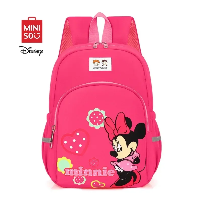 MINISO Disney 2025 Adorable Cartoon Mini School Backpack - Waterproof, Ergonomically Designed to Reduce Strain on Girls' Spines