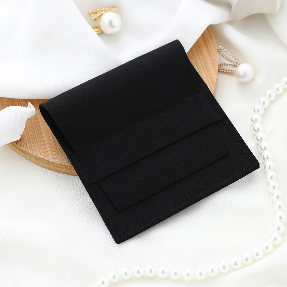 Black Velvet Microfiber Jewellery Packaging Pouches Jewelry Necklace Rings Organizer Pouch Wedding Favor Chic Cosmetic Bag