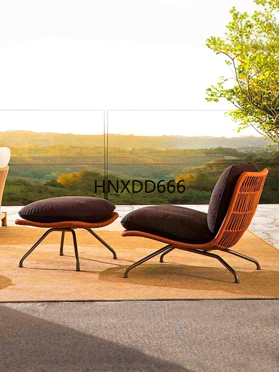 Balcony leisure single sofa coffee table combination rattan