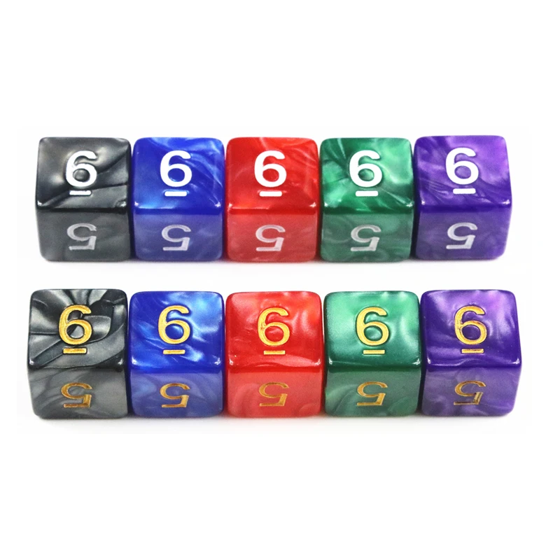 10Pcs Dice D4-D20 Funny DND Game RPG Polyhedral Cube Multi Sides Marble Digital Dice Set Board Game Accessories