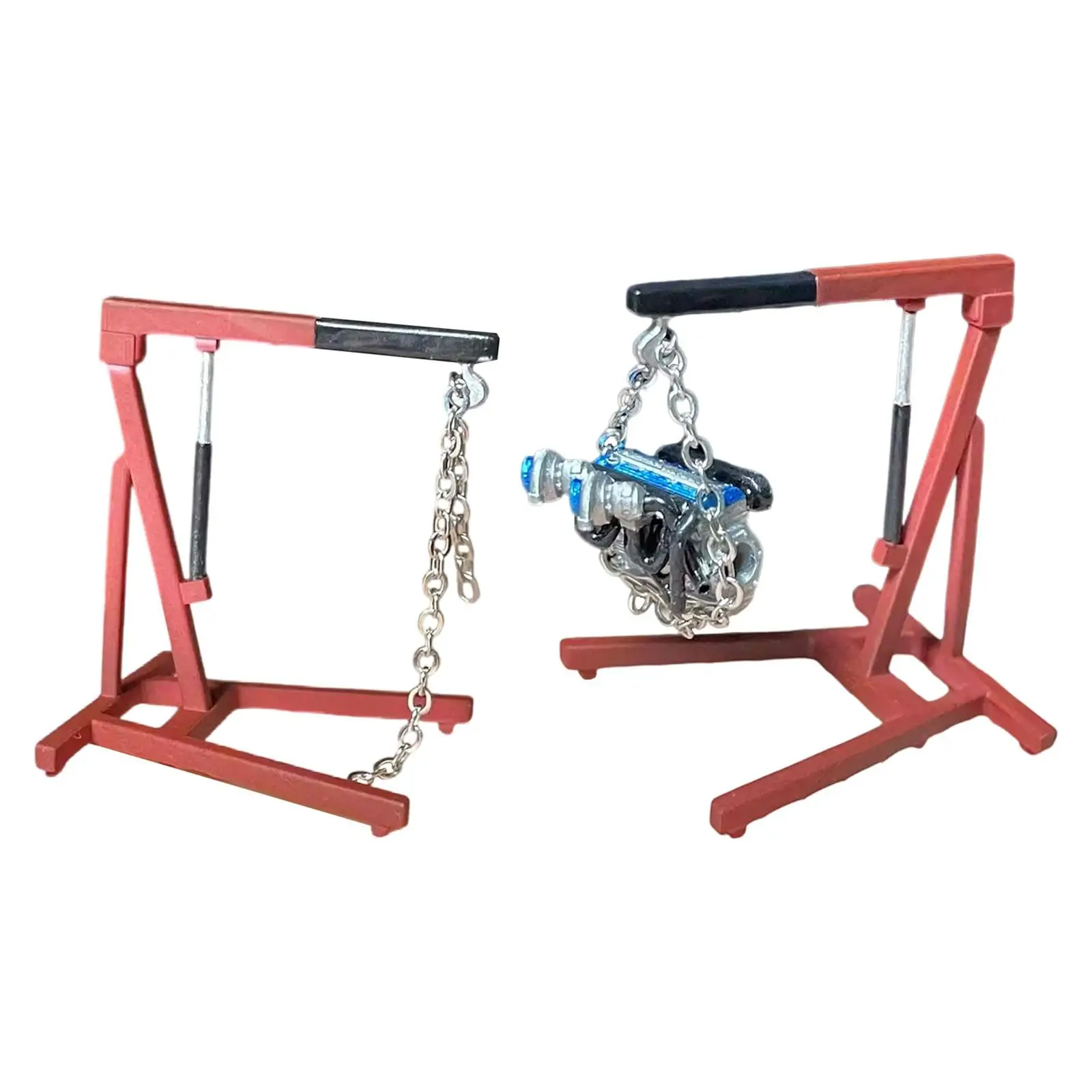 1:64 Diorama Car Engine Crane Model,Miniature Engine Hoist Tiny Sturdy Photography Prop Car Workshop Garage Accessories