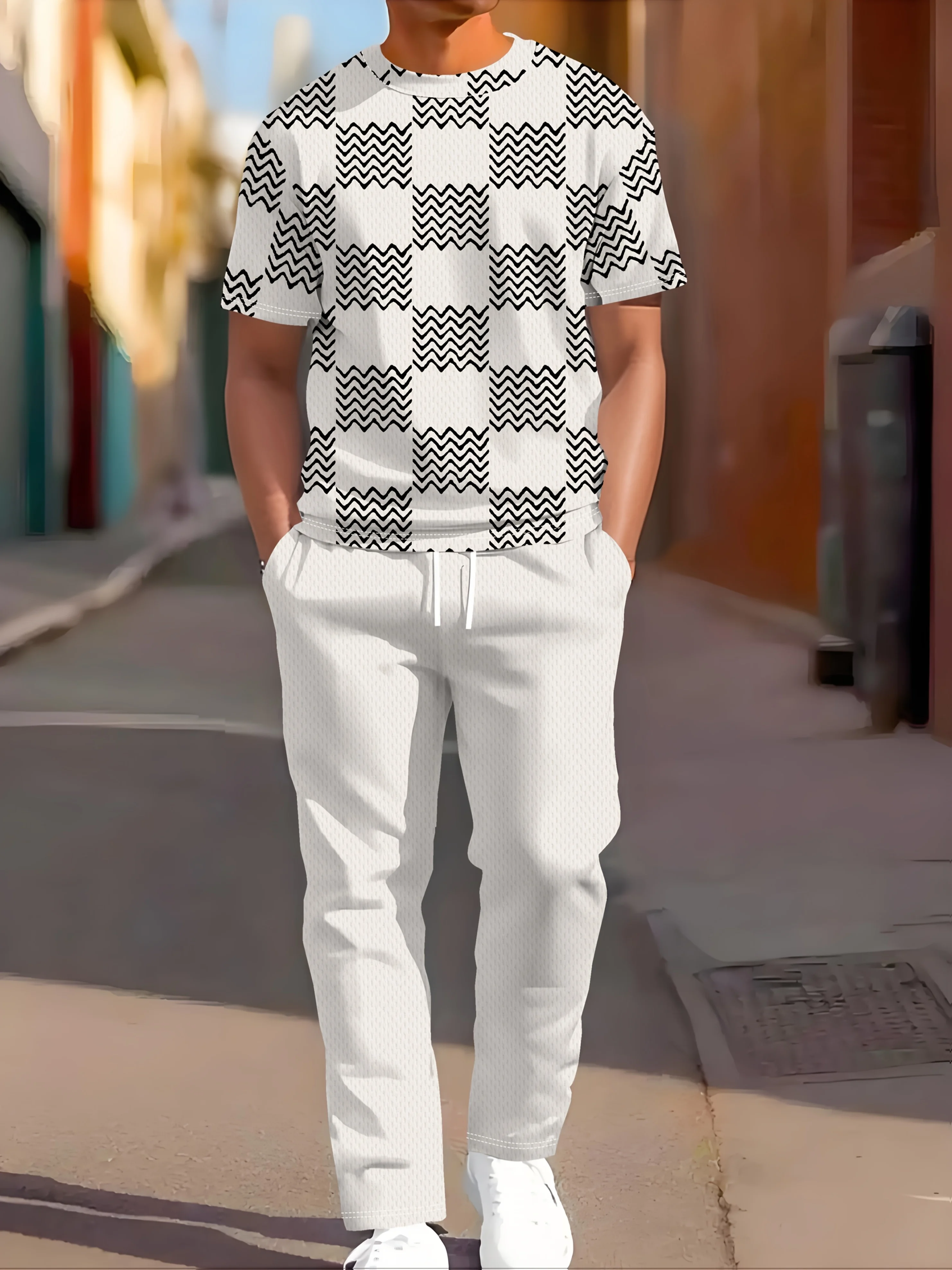 

Новый мужской комплект на весну и осень 2025 имеет повседневный модный удобный и мягкий 3D-принт.