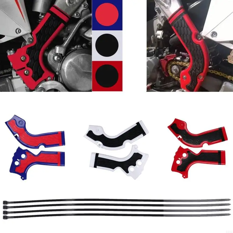Contoured Dirt Bike Frame Guard Panels for CRF250R/CRF450R with Plastic Construction, Preformed Openings, and H9EE