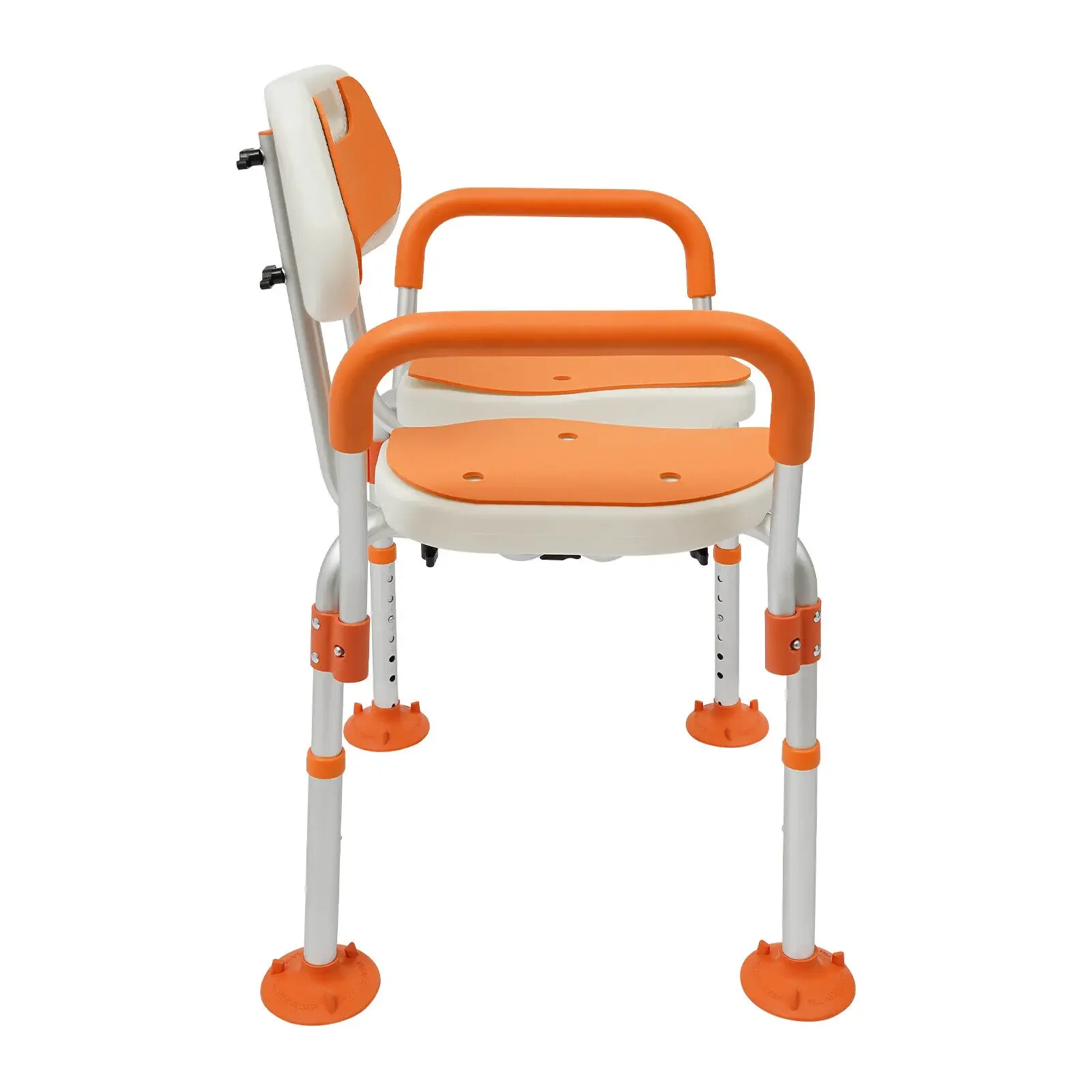 Shower Chair, Height Adjustable Shower Chair with Backrest, Armrests, Bath Chair for Seniors, Pregnant Women, Disabled People