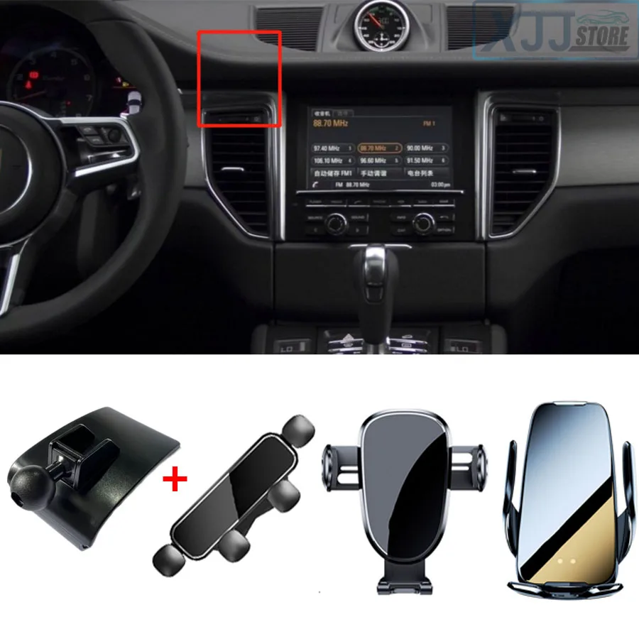 For Porsche Macan 2014 2016 2017 2018 2020 2022 2023 Car Navigation Air Outlet Phone Holder Bracket Dashboard Wireless Charger