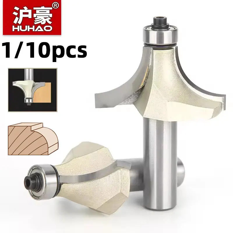 

HUHAO 10PCS Router Bit 6mm 6.35mm 12.7mm Corner Round Router Bit Milling Cutter for Wood Flush Trim Cutter Woodworking Tools