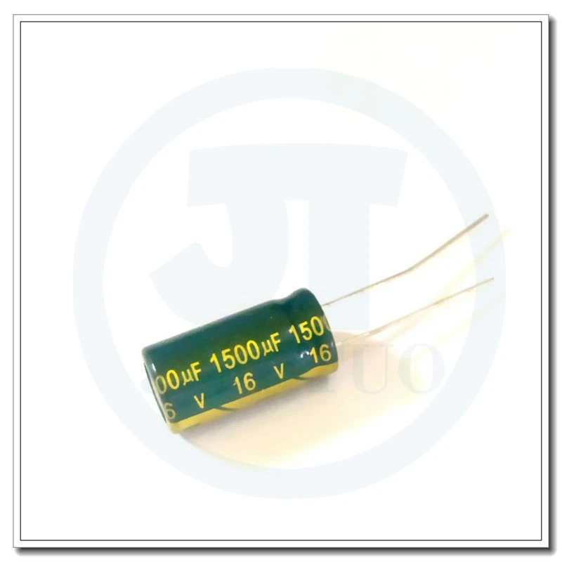 Capacitor eletrolítico de alumínio radial, 1500UF16V, 16V1500uF, 1500MFD, 16WV, 10x16mm, 5pcs