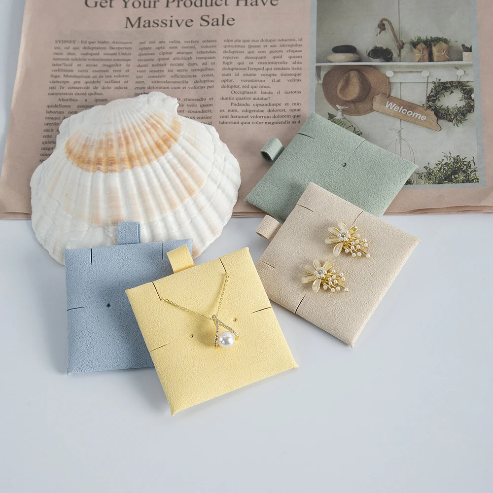 5pcs Microfiber Suede 6x6cm Jewelry Packaging Display Pads Can Personalised Earrings Necklace Bracelets Jewellery Insert Cards