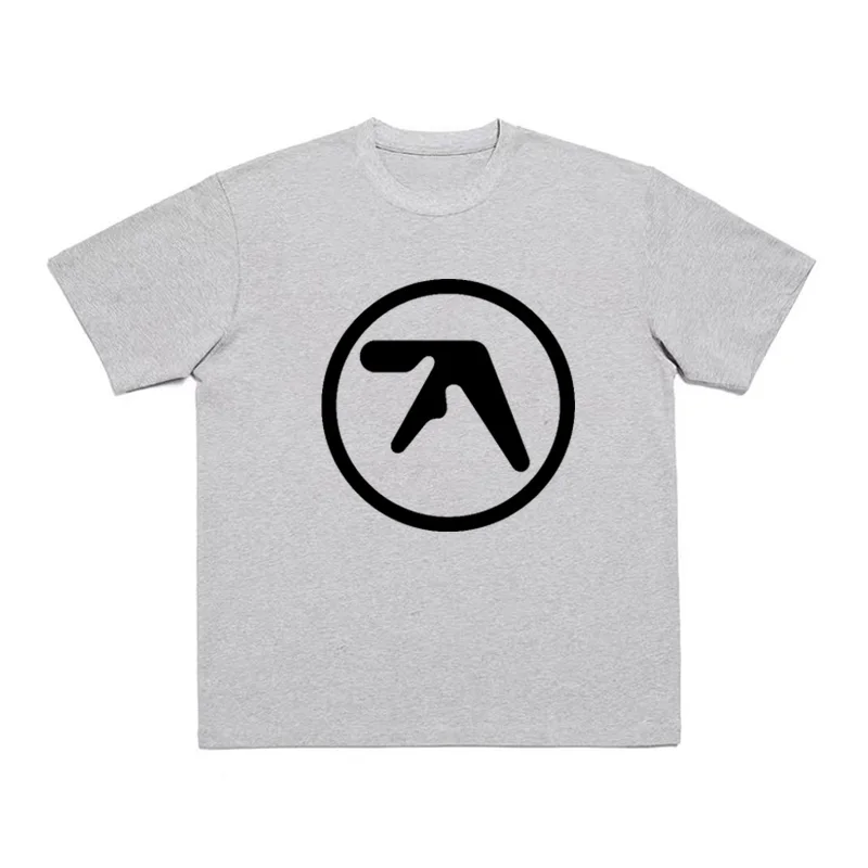 Men T-Shirt Aphex Twin Shirt 100% Cotton Print Oversized Y2k Streetwear Tees Short Sleeve Tops Korean Fashion Aesthetic Clothing