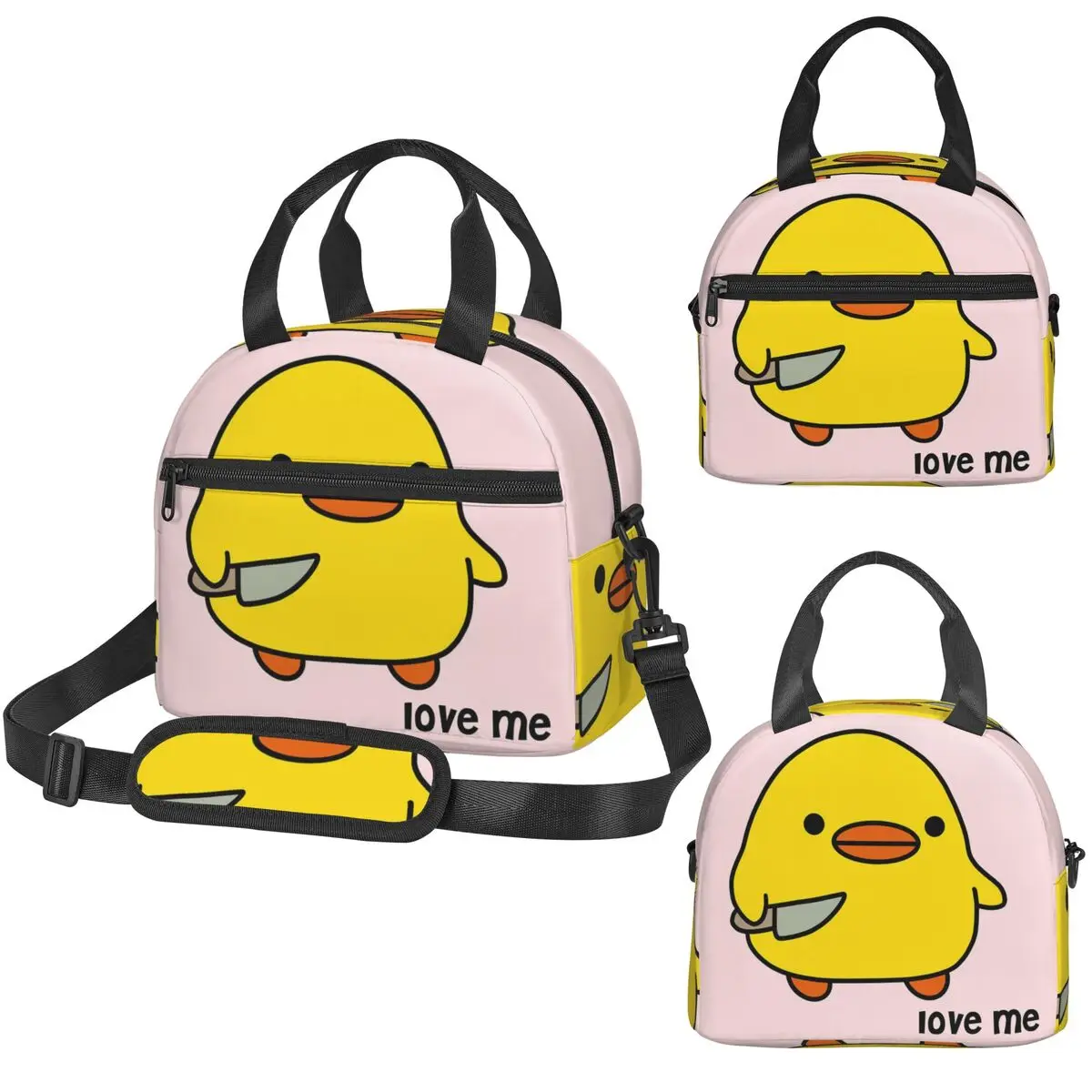 

Термосумка для обедов Duck With Knife - Love Me Version Kawaii Duck Knife, изолированная сумка-холодильник для женщин, офисная термосумка для ланчей