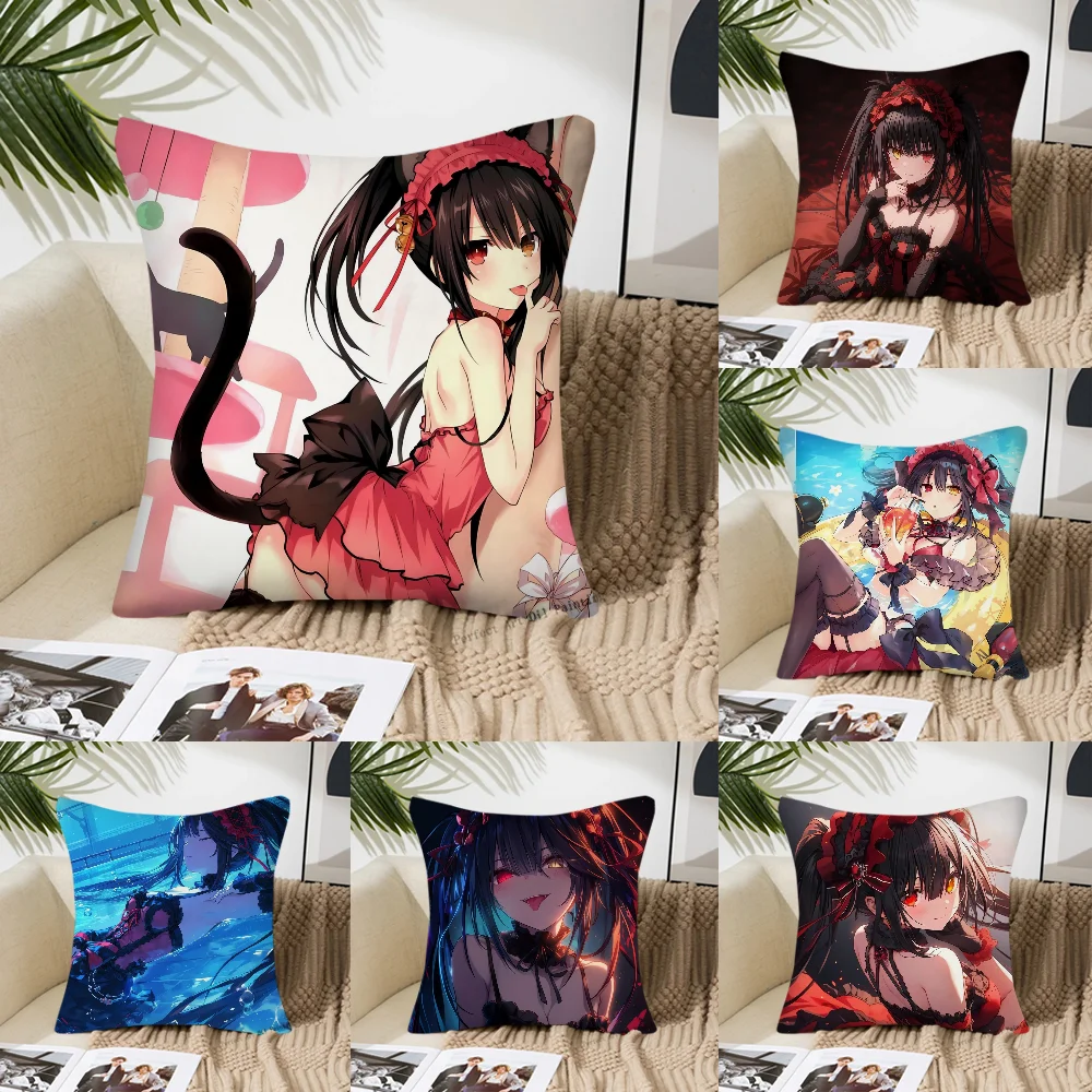 1PC Tokisaki Kurumi Anime DATE A LIVE Pillow Case Square Pillow Bedroom Sofa Leisure ComfortCarLiving Room Home Decoration 40X40