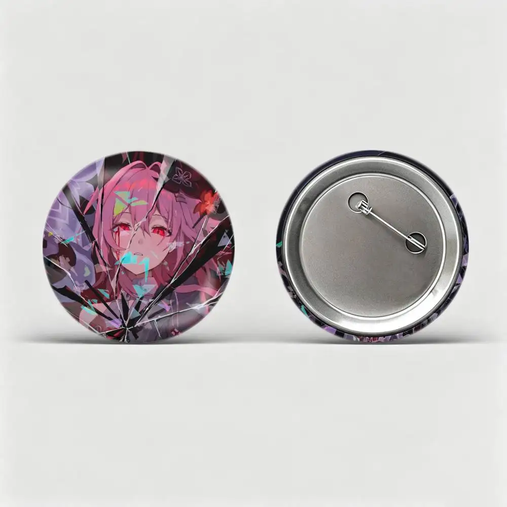 E-Evernight Custom Tinplate Round Button Badges Pins Brooches for Clothes Backpack