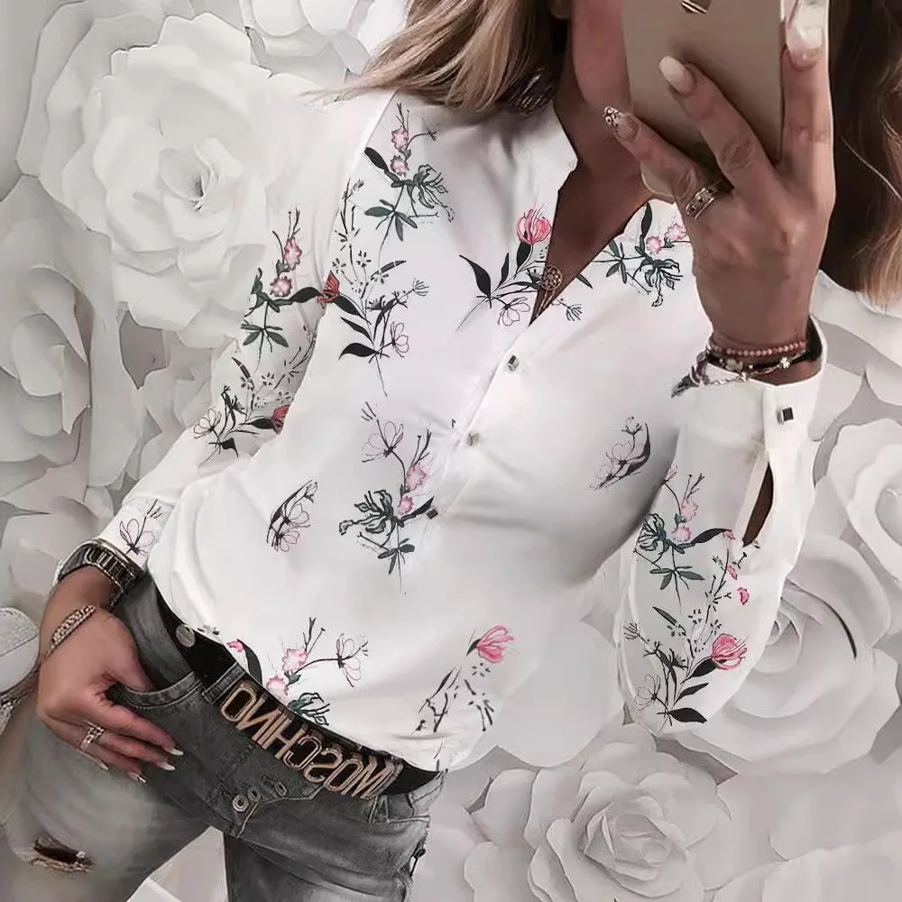 

Женский v-образный вырез Long Sve с принтом irt 2025ebay Hot Top Faionable Повседневная одежда для женщин Осенний сезон Другое Материал 00%