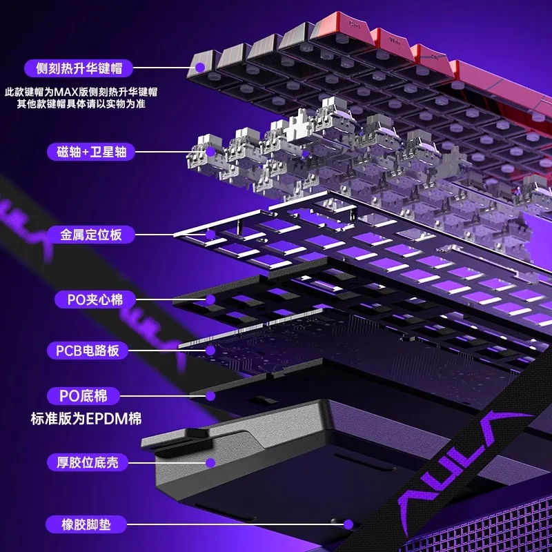 AULA WIN60 PRO لوحات المفاتيح المغناطيسية 8K RT اتصال سلكي مخصص RGB قابل للتبديل السريع لوحات مفاتيح الألعاب المخصصة ملحقات الكمبيوتر هدية