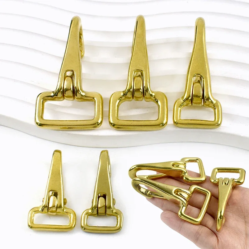 1-5Pcs Solid Brass Hook Buckle Carabiner Trigger Clip Snap Clasp Bag Strap Dog Collar Key Chain Buckles DIY Hardware Accessories