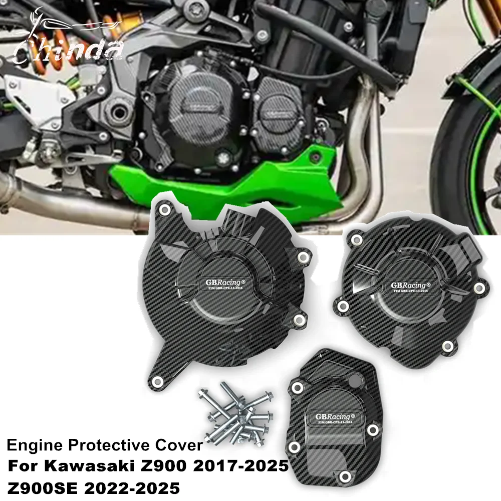 

For Kawasaki Z900 2017-2025 Z900SE 2022-2025 Motorcycle Engine Cover Sets Bonnet Protector Engine Cover