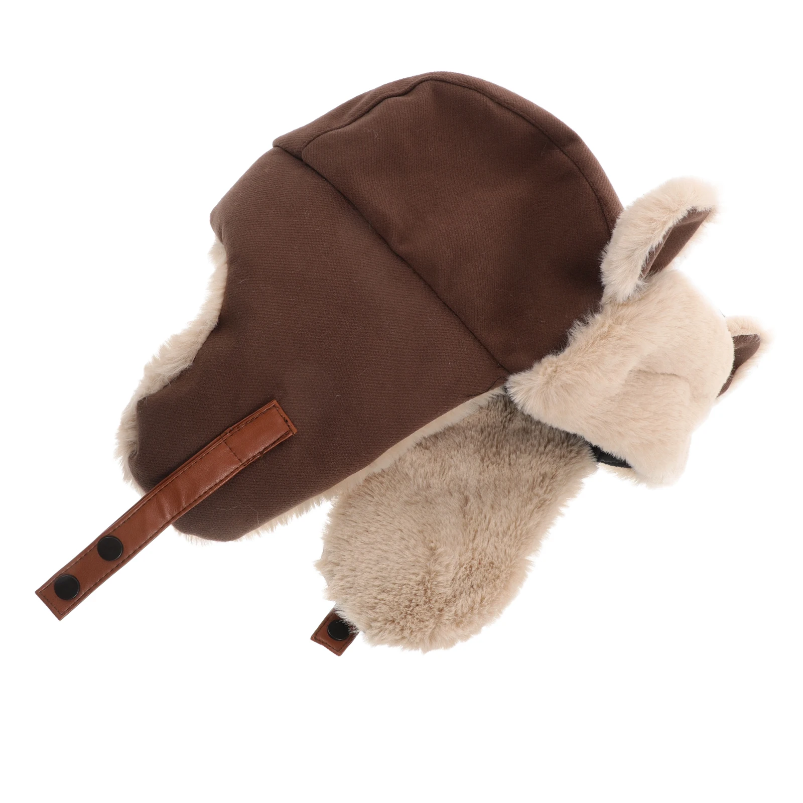 

Bear Ear Winter Hat Thick Warm Earflap Cap Soft Comfortable Hat for Outdoor Hiking Skiing Riding Windproof Cold Weather