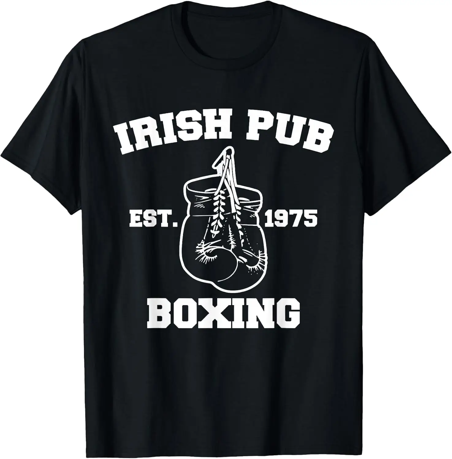 

Irish Pub Boxing Est 1975 Graphic T-Shirt Vintage Sports Tee Daily Wear Unisex Cotton